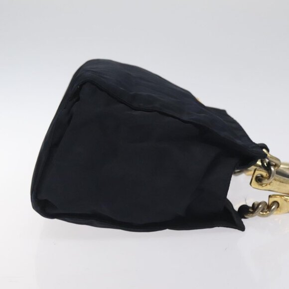 PRADA Hand Bag Nylon Black Gold Auth 127868 - Picture 5 of 16